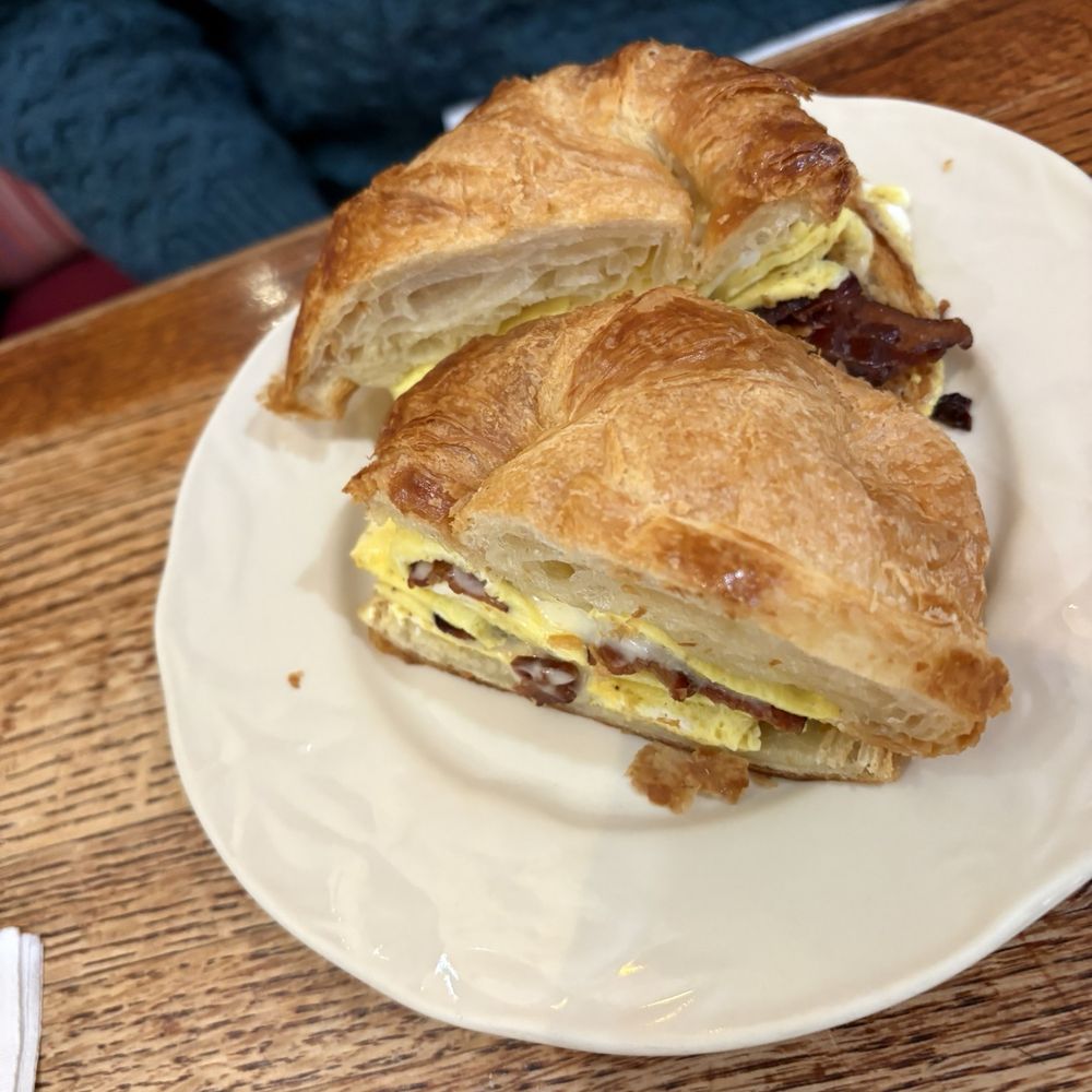 Berkeley Perk Cafe - Bacon egg and cheese on a croissant - Sandwiches Near Me - Boston, Massachusetts