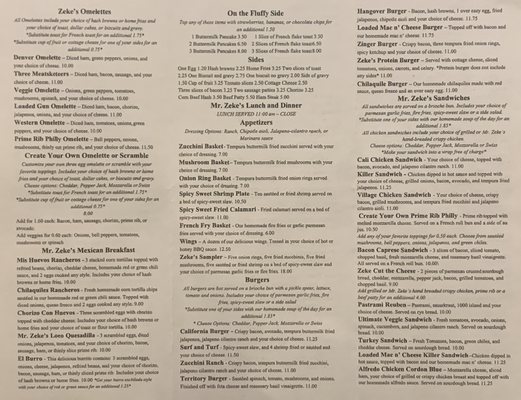 Menu photo 8 Mr Zeke's Restaurant Lakeside, AZ