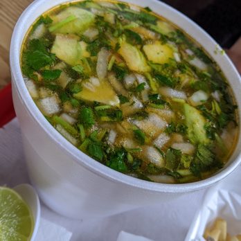 Rodrigo's Taco Shop - Large chicken soup, with Mexican rice. - Tacos Near Me - San Diego, California