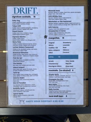 Menu photo 5 Drift Kalaheo, HI