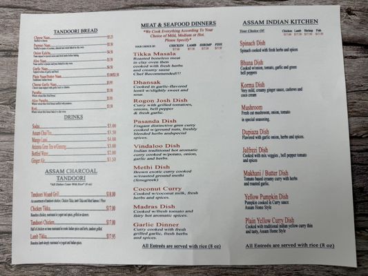 Menu photo 2 Assam Indian Kitchen Los Angeles, CA