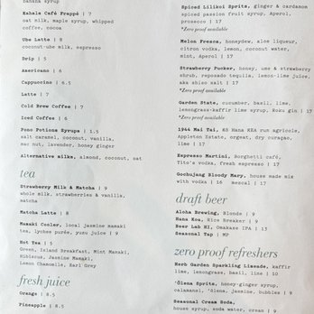 et al. - Drink menu - Breakfast & Brunch Near Me - Honolulu, Hawaii