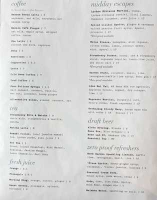 Menu photo 1 et al. Honolulu, HI