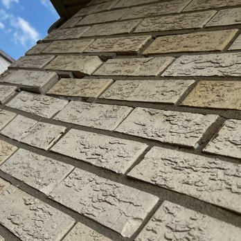 Precision Brick & Stone Builders - Before picture of damaged wall. You can't see it at all now. Thank you Precision Brick. - Masonry/Concrete Near Me