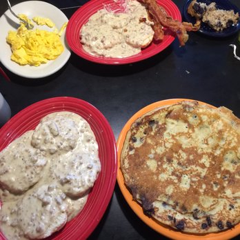 Afternoon Delight - Sausage gravy and biscuits pancakes are delish and enough for two ppl or leftovers. Eggs are average - American Near Me - Ann Arbor, Michigan Afternoon Delight - Sausage gravy and biscuits pancakes are delish and enough for two ppl or leftovers. Eggs are average - American Near Me - Ann Arbor, Michigan