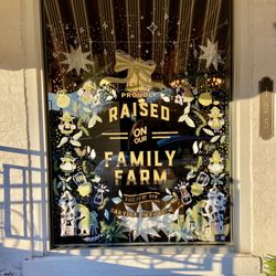 Dry Branch Farm Market - Close up view of shop window.