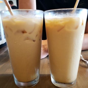 Buttermilk - Cookie butter latte on the left, toasted almond latte on the right. Not too sweet which was perfect for us! - Coffee & Tea Near Me - Naperville, Illinois Buttermilk - Cookie butter latte on the left, toasted almond latte on the right. Not too sweet which was perfect for us! - Coffee & Tea Near Me - Naperville, Illinois