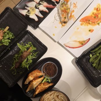Smile Shota - Teriyaki chicken skewer. Steak (Flaky Salt). Gyoza. Mini udon. Nigiri. Oyster. Edamame. - Sushi Bars Near Me - Las Vegas, Nevada