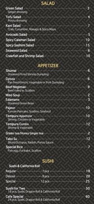 Menu photo 6 Sushi Cafe West Caldwell, NJ
