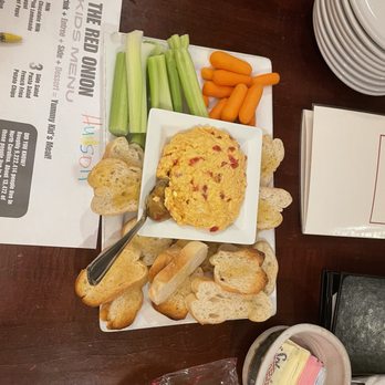 The Red Onion Cafe - Pimento Cheese Plate - Desserts Near Me - Boone, North Carolina The Red Onion Cafe - Pimento Cheese Plate - Desserts Near Me - Boone, North Carolina