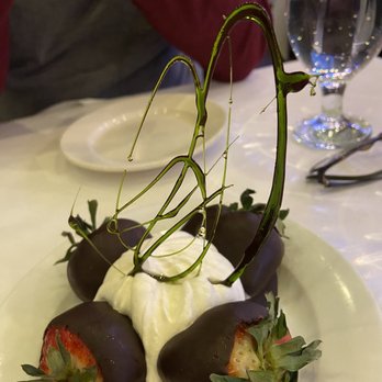Liman Restaurant - Chocolate covered strawberries with whipped cream - Turkish Near Me - Brooklyn, New York