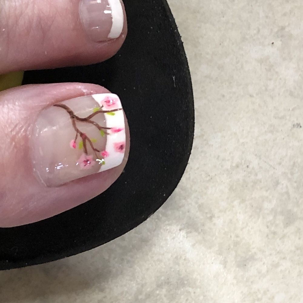 Glossy Nails - Hand painted French pedicure - Nail Salons Near Me - Southaven, Mississippi Glossy Nails - Hand painted French pedicure - Nail Salons Near Me - Southaven, Mississippi