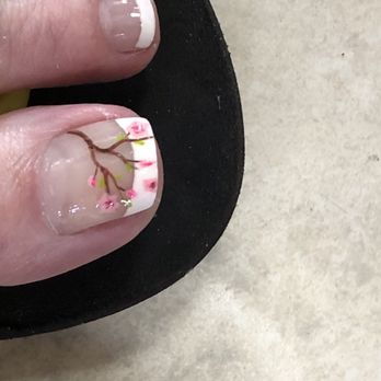Glossy Nails - Hand painted French pedicure - Nail Salons Near Me - Southaven, Mississippi Glossy Nails - Hand painted French pedicure - Nail Salons Near Me - Southaven, Mississippi