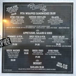 The Mad Greek Traveling Taverna - Menu Board