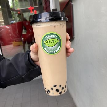 Tea Addicts - Okinawa milk tea w/ boba - Bubble Tea Near Me - Seattle, Washington