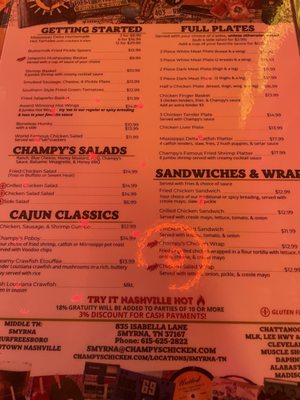 Menu photo 1 Champy’s Smyrna, TN