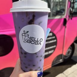 Taro milk tea with boba Taro milk tea with boba