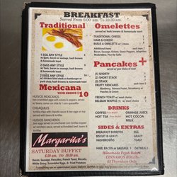 Margarita's Steakhouse - Breakfast Menu, Served 6:00-10:30am 7 days a week Updated 2022