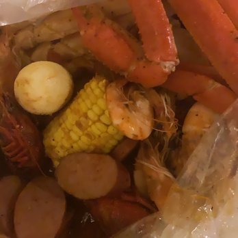 Cary Crab House - Shrimp w/Head, Crawfish, Snow Crab (sausage, corn and boiled eggs) - Seafood Near Me - Cary, North Carolina Cary Crab House - Shrimp w/Head, Crawfish, Snow Crab (sausage, corn and boiled eggs) - Seafood Near Me - Cary, North Carolina