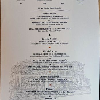Chez Noir - Menu - January 2025 - Seafood Near Me - Carmel, California Chez Noir - Menu - January 2025 - Seafood Near Me - Carmel, California