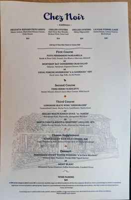 Menu photo 8 Chez Noir Carmel, CA Menu photo 8 Chez Noir Carmel, CA