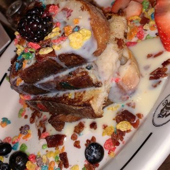 Bosscat Kitchen & Libations - Fruity Pebbles French Toast - New American Near Me - Houston, Texas Bosscat Kitchen & Libations - Fruity Pebbles French Toast - New American Near Me - Houston, Texas