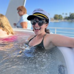 Charter Yacht Gal - Lounging in a hot tub on a yacht?! Yes, one of my San Diego yacht venues has a hot tub! Offered to groups of 30 or less.