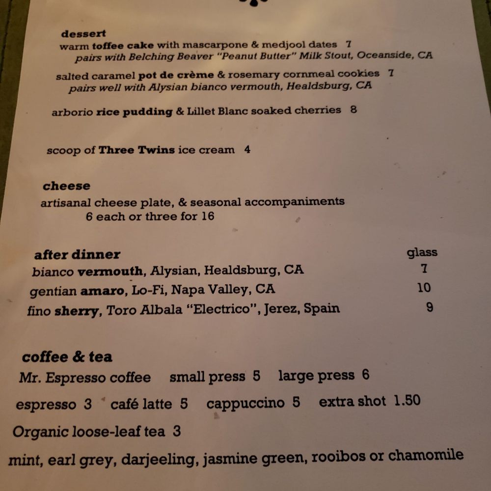 Starbelly - dessert menu - New American Near Me - San Francisco, California Starbelly - dessert menu - New American Near Me - San Francisco, California