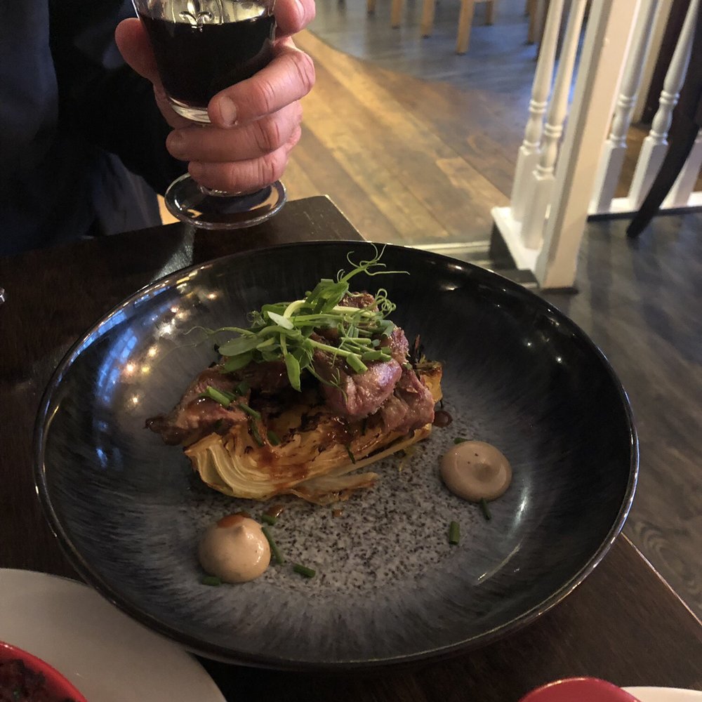 Ocho Tapas Bistro - Iberico pork with ginger miso and smoked garlic sauce. - Desserts Near Me - Portrush, CLR Ocho Tapas Bistro - Iberico pork with ginger miso and smoked garlic sauce. - Desserts Near Me - Portrush, CLR