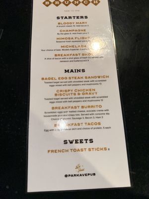 Menu photo 2 Park Avenue Pub Chico, CA Menu photo 2 Park Avenue Pub Chico, CA