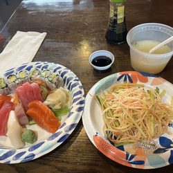 Eat'N East Asian Cuisine - Sushi lunch and Spicy Kani salad.