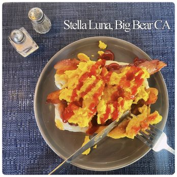 Stella Luna - Bacon Egg Toast Cheese Melt - Breakfast & Brunch Near Me - Big Bear Lake, California Stella Luna - Bacon Egg Toast Cheese Melt - Breakfast & Brunch Near Me - Big Bear Lake, California