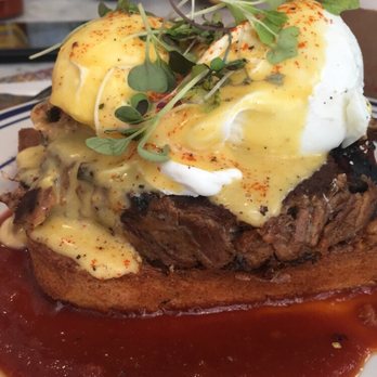 The Corner - Brisket Benedict-amazing, loved the cornbread substitute and the house bbq was the best - Cafes Near Me - Montclair, New Jersey