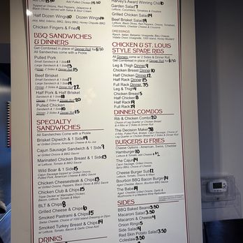 Harvey's Main Street BBQ - Menu April 2023 - Barbeque Near Me - Mount Joy, Pennsylvania