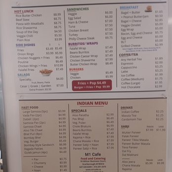 M1 Cafe - Menu features hot lunch options, wraps and sandwiches and a Indian menu. - Cafes Near Me - Toronto, Ontario