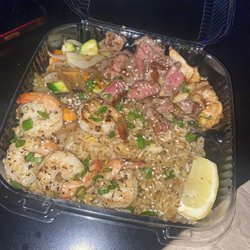 Hibachi Hut - Steak, shrimp, rice, veggies