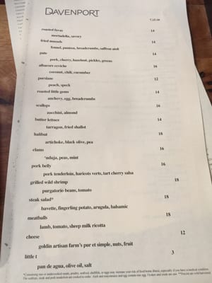 Menu photo 5 Davenport Portland, OR