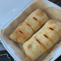 Farrell Pizzeria - Pepperoni bombs , filed with 2 cheeses pepperoni and banana peppers , super yummy ! I also got ranch dressing and it was delicious as well