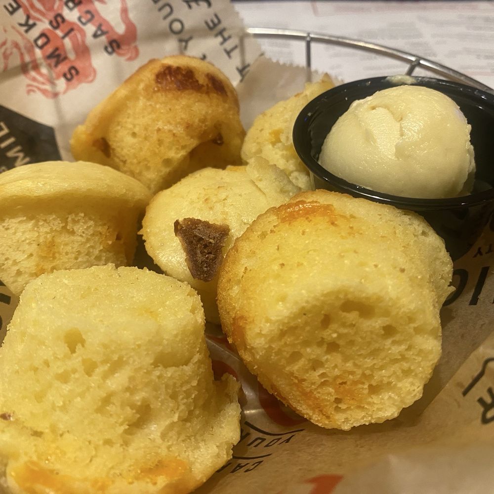 Jim 'N Nick's Bar-B-Q - AMAZING cornbread and butter - Barbeque Near Me - Hoover, Alabama Jim 'N Nick's Bar-B-Q - AMAZING cornbread and butter - Barbeque Near Me - Hoover, Alabama