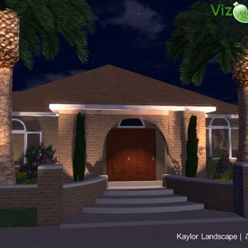 Kaylor Landscape - a front view of a house at night - Landscaping Near Me - Porterville, California Kaylor Landscape - a front view of a house at night - Landscaping Near Me - Porterville, California