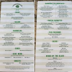Loggerhead Sand Bar - Menu April 2025