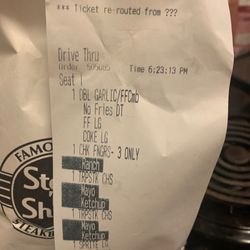 Steak ’n Shake - Order number 505085