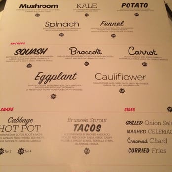 Dirt Candy - dinner menu - Vegetarian Near Me - New York, New York Dirt Candy - dinner menu - Vegetarian Near Me - New York, New York