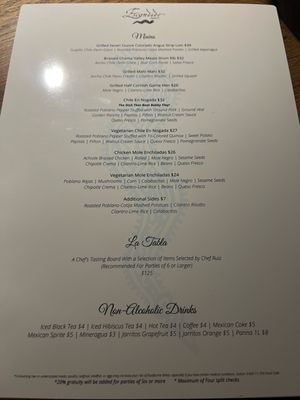 Menu photo 5 Escondido Santa Fe, NM