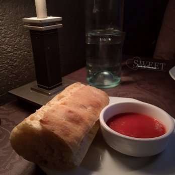 Zefferelli's - Complimentary baguette with tomato sauce - Italian Near Me - Vancouver, British Columbia Zefferelli's - Complimentary baguette with tomato sauce - Italian Near Me - Vancouver, British Columbia
