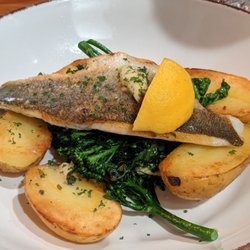 The Perch - Sea bass w/ baby potatoes, wilted greens, and lemon herb butter