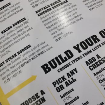 Buffalo Wild Wings - Build your own burger - Chicken Wings Near Me - Carson, California