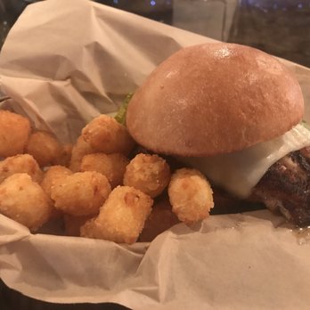 Mad Beach Craft Brewing - Blackened grouper sandwich with tots - Breweries Near Me - Madeira Beach, Florida Mad Beach Craft Brewing - Blackened grouper sandwich with tots - Breweries Near Me - Madeira Beach, Florida