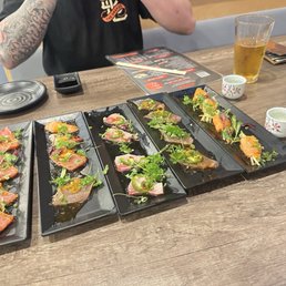 Tuna Tatar, Rainbow Fin, yellowtail jalapeño, pepper fin, salmon lover Tuna Tatar, Rainbow Fin, yellowtail jalapeño, pepper fin, salmon lover