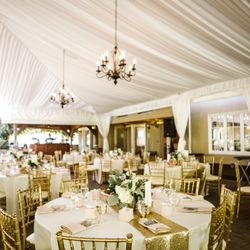 Forever Events - Wedding reception gold, blush & sparkle theme tables at Chateau Lil